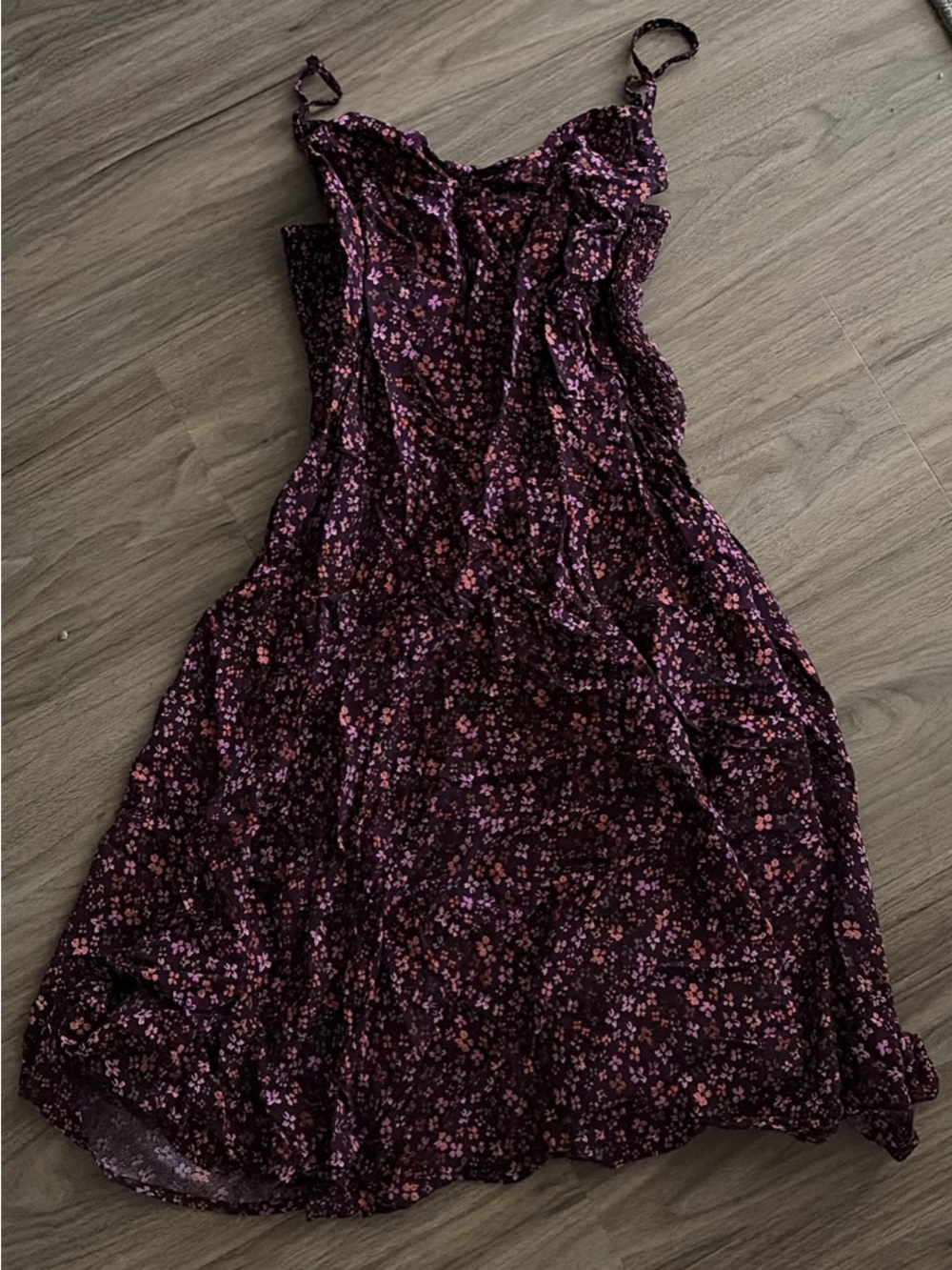 Old Navy Dark Purple Floral Mini Slip Dress